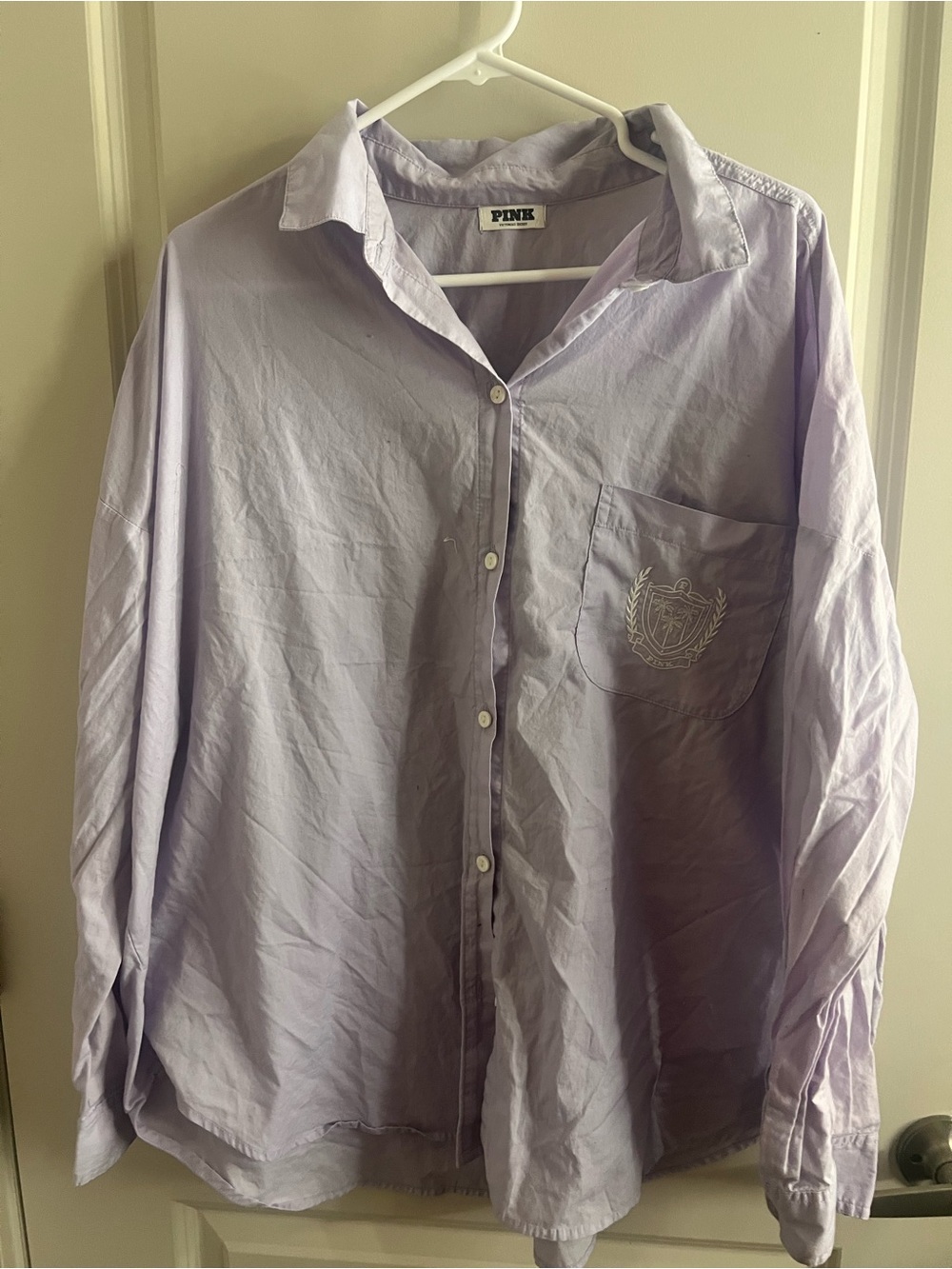 Victoria's Secret PINK Men’s Light Lavender Button-Down Shirt